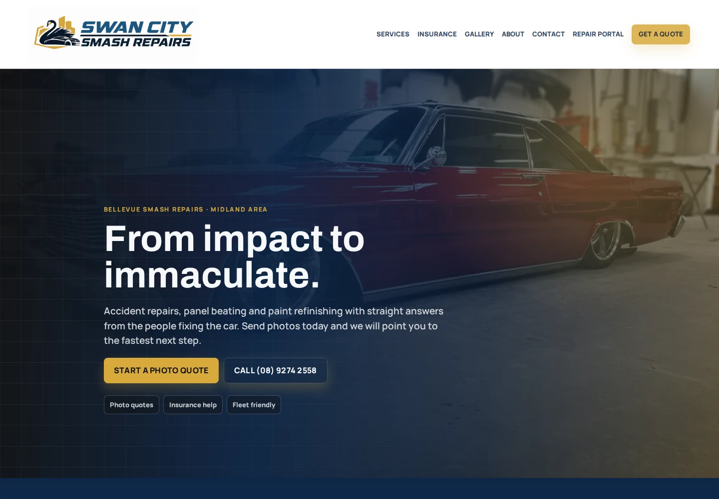 Swan City Smash Repairs Website: public website